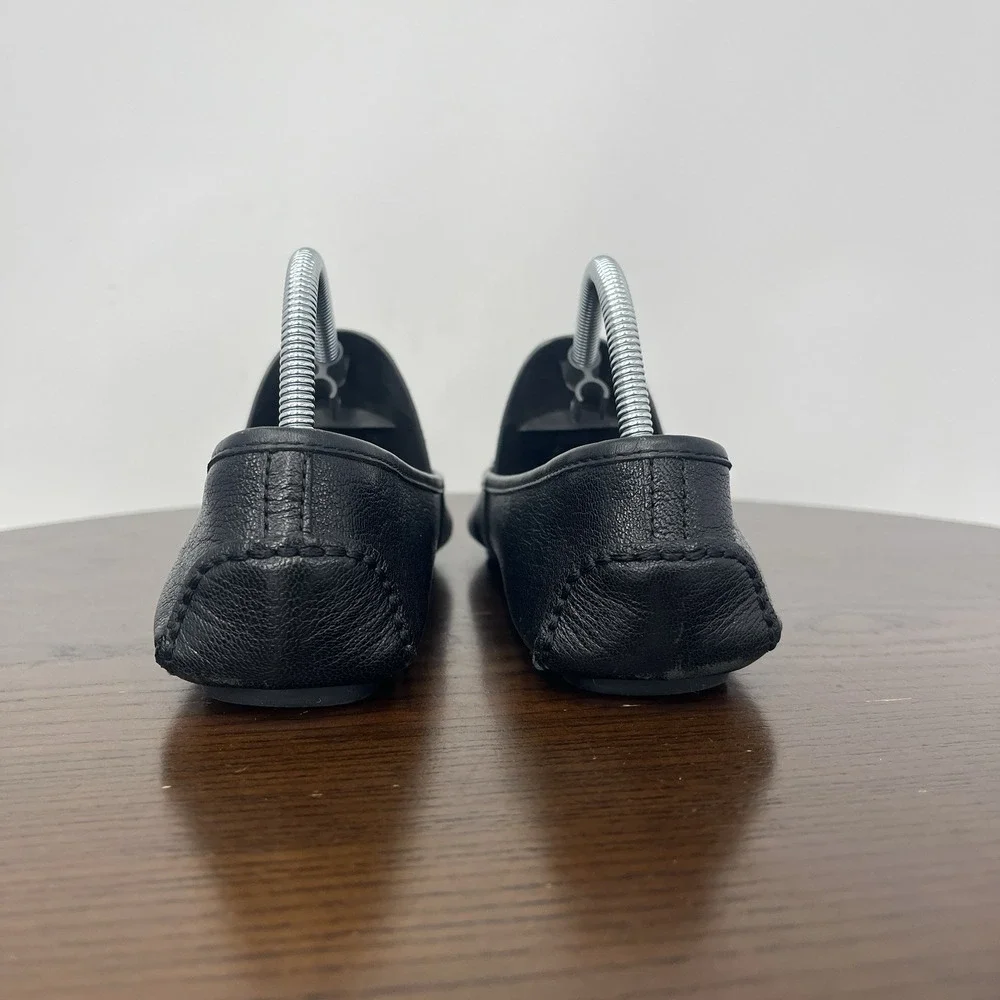 Michael Kors Lillie Shoes Women's 6.5M Black Leather Ballet Flats Ballerina Logo
